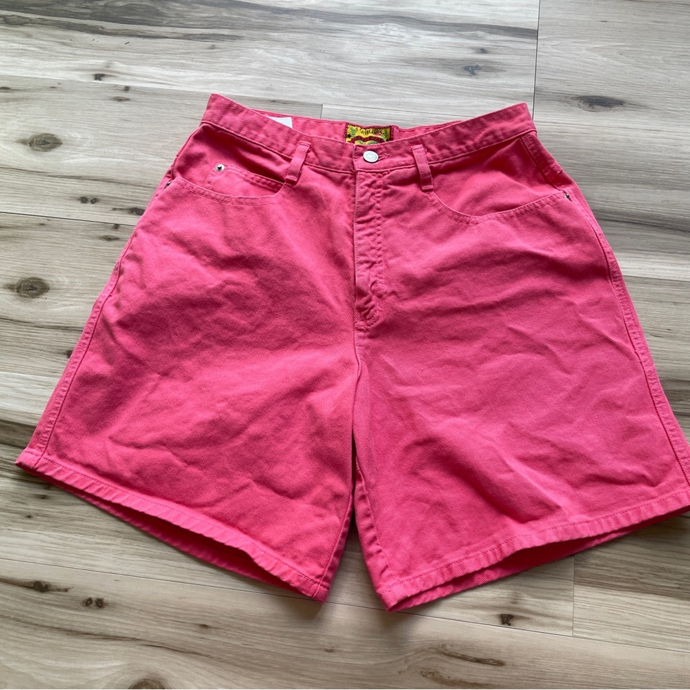 Vintage JG Hook Vibrant Coral Orange/Pink Casual Denim Shorts Size 12